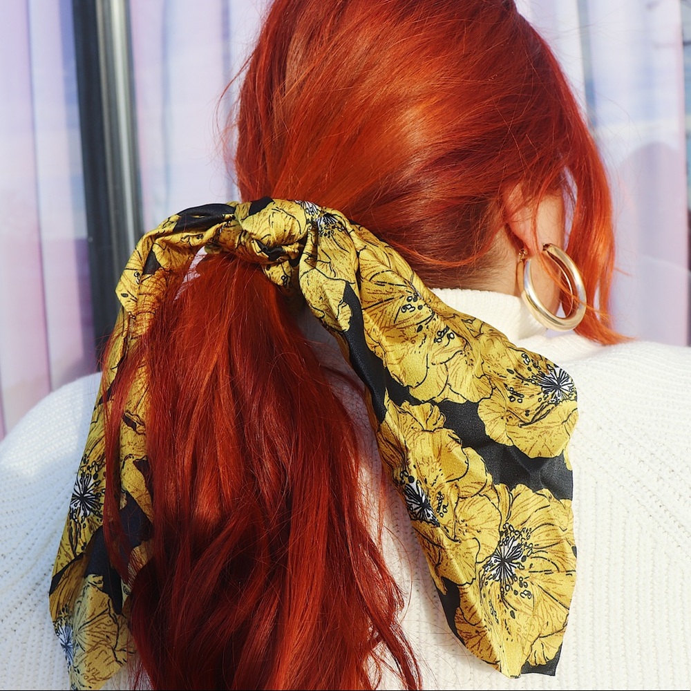 Floral Print 2-In-1 Scrunchie With Scarf